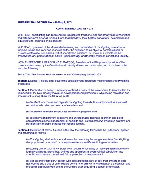 Presidential Decree No. 449 .